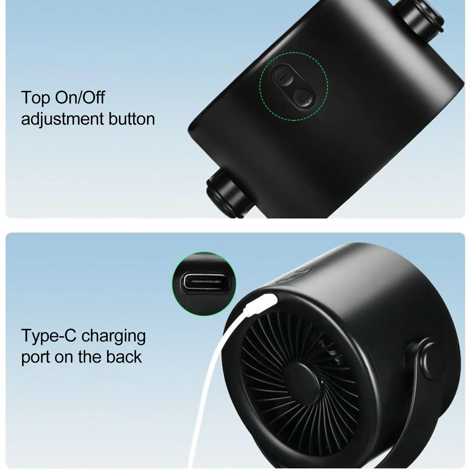 ベビーカーファン充電式小型冷却ベビーファンベビーカーアクセサリー 360 回転可能なクールガジェット電池式空気クーラー