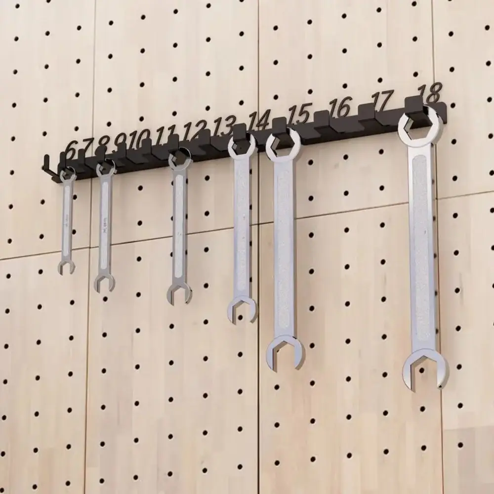 Wall-Mounted Wrench Sorting Rack Metal Large Capacity Wrench Storage Rack Save Space Multi-Hole Wall Storage Hooks