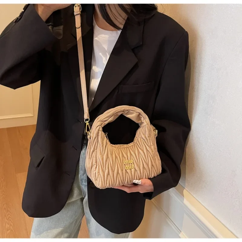 

Винтажная кожаная сумка через плечо 2025 года, роскошная женская сумка через плечо, просторная сумка-тоут, минималистичная сумка на ремне, модная пригородная сумка