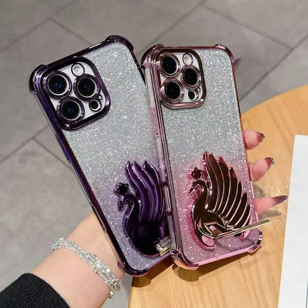 

Для Samsung A36 16 06S 5G Блестящий чехол с павлином и кронштейном для Samsung GalaxyA55 53 54 A35 34 32 A25 24 14 15 Противоударные прозрачные чехлы