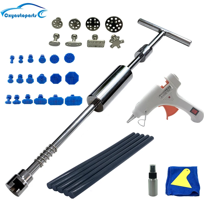 Car Tools Kit Metal Reverse Hammer Car Body Dent Repair Puller Kit Suction Cup Auto Paintless Dent Removal Garage Tools