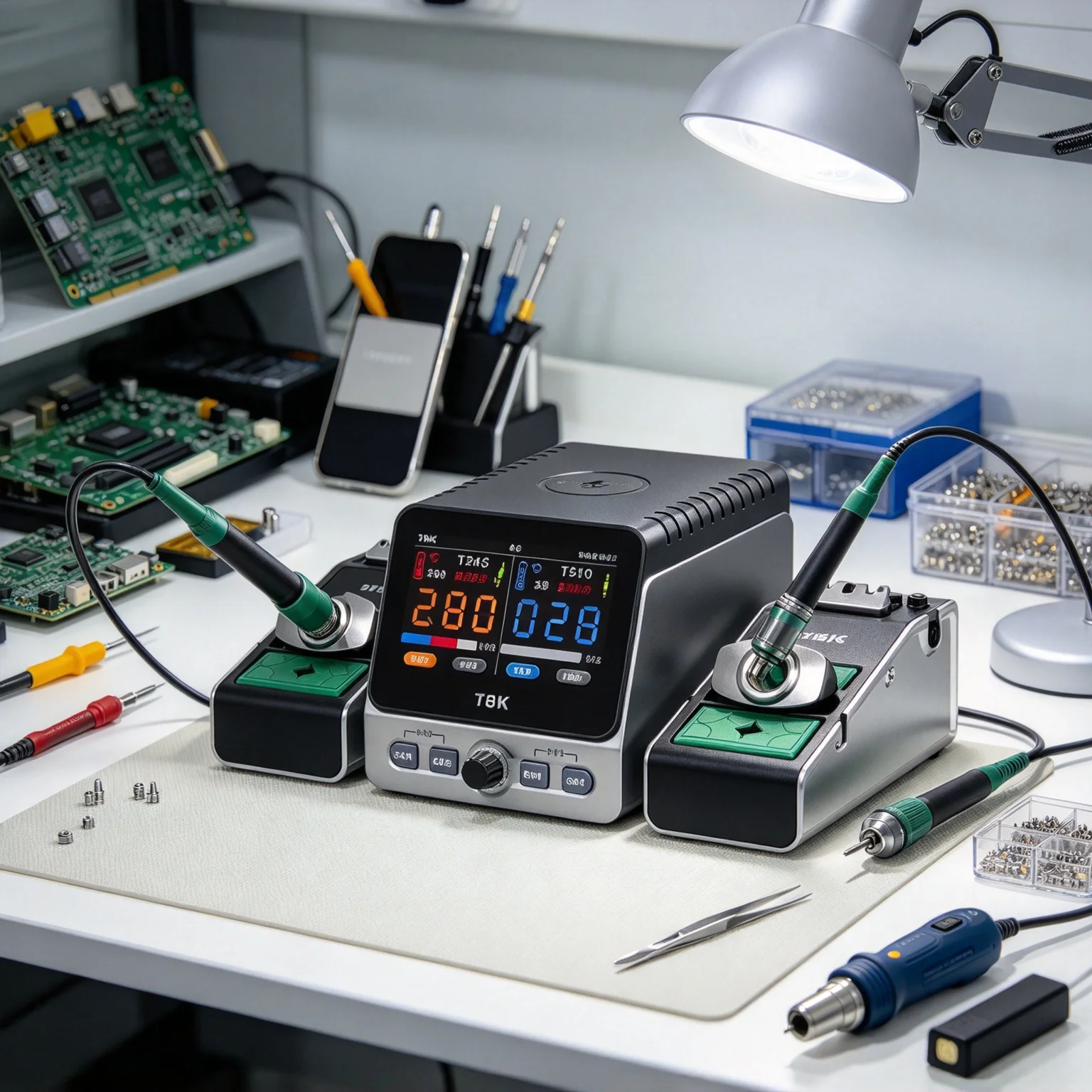 Dual-Channel Soldering Station TBK 310 65W/CH C210 C245 4.3