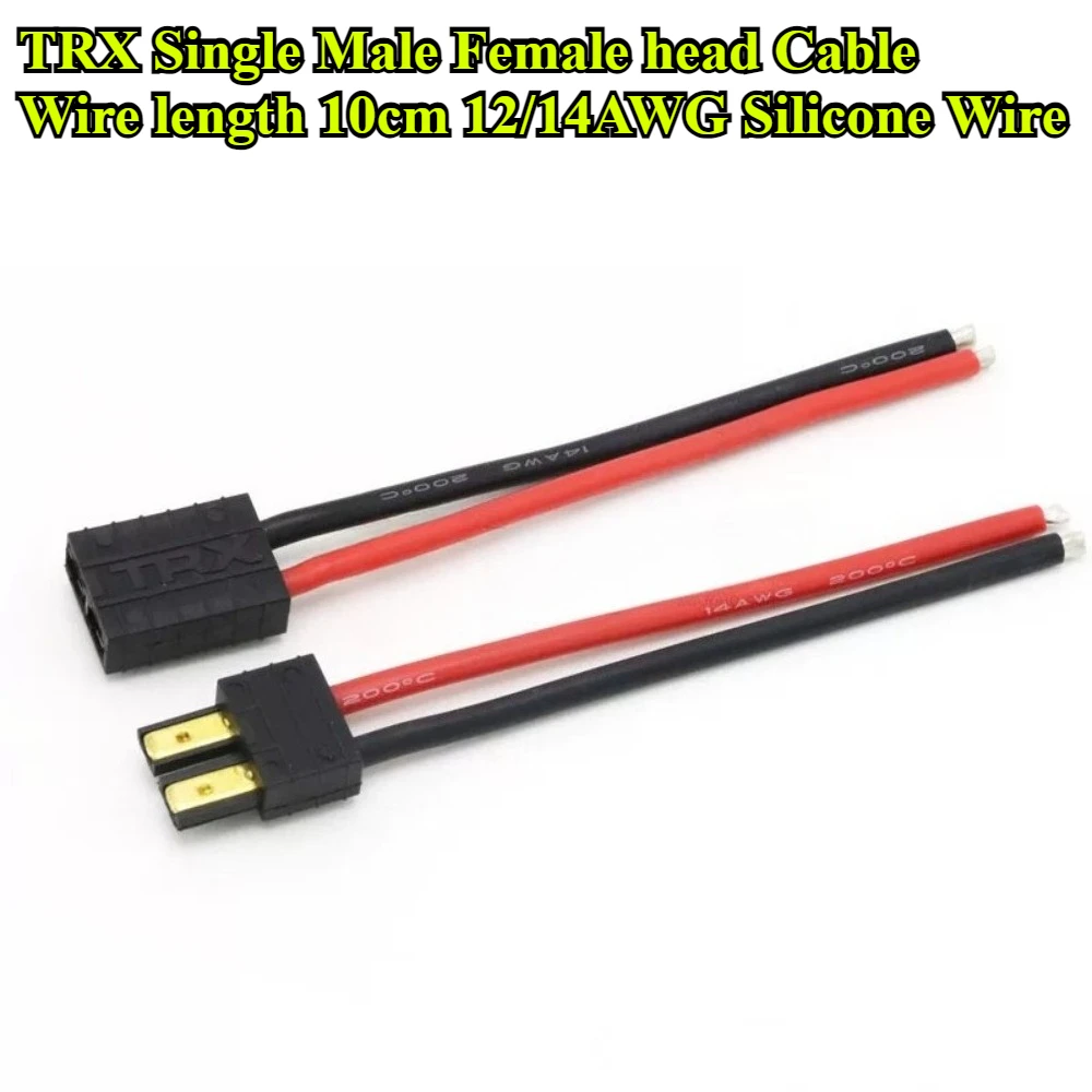 2/3/5Pcs/lot TRX Male Female Plug Connector Adapter Cable with 10cm 12AWG 14AWG Silicone Wire for RC Li-Po Battery Drone Charger