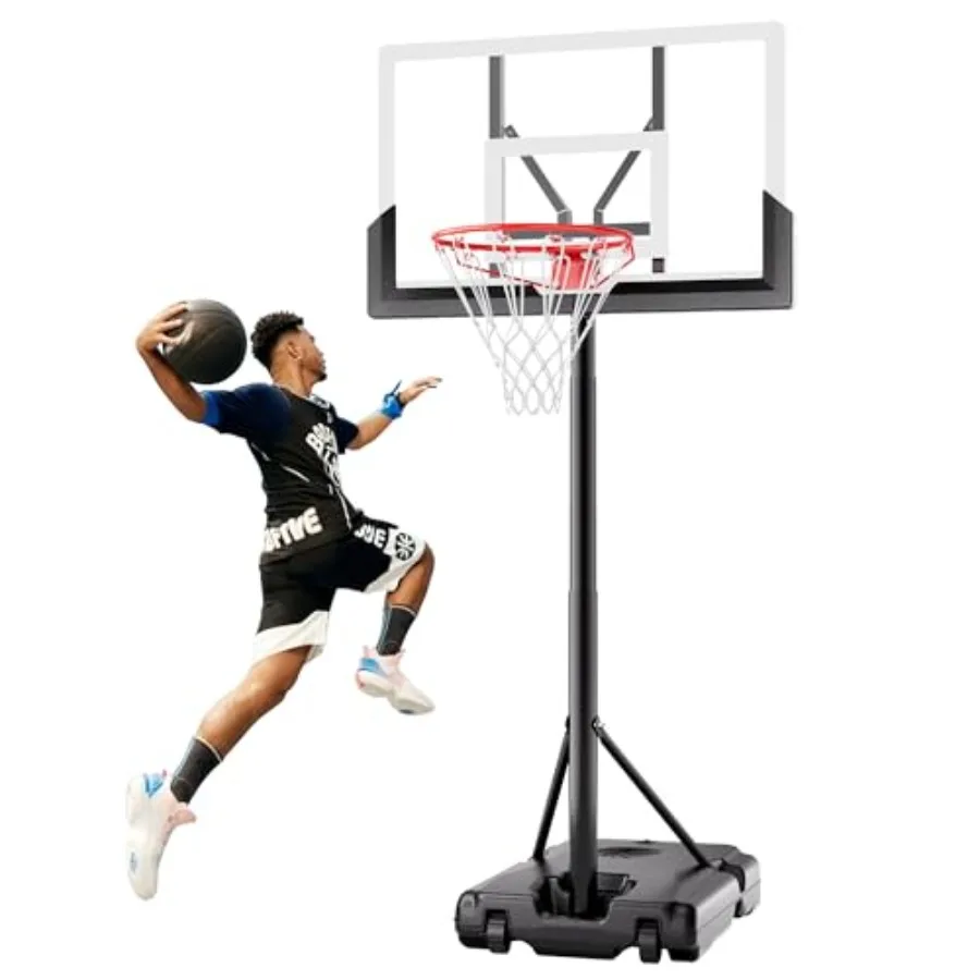 

Portable Basketball Hoop with Adjustable Height for Outdoor and Indoor Use 45-Inch Heavy-Duty Steel Frame Backboard Designed fo