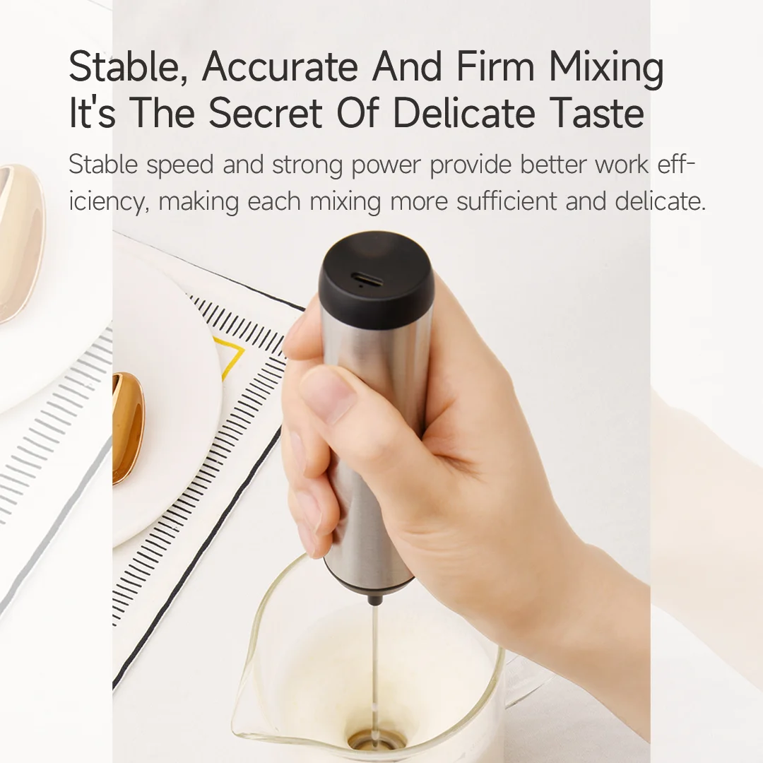 Klt電動ミルク泡立て器効率的な混合食品グレード素材ミニブレンダーコーヒーカプセルフラットトマットホットチョコレート