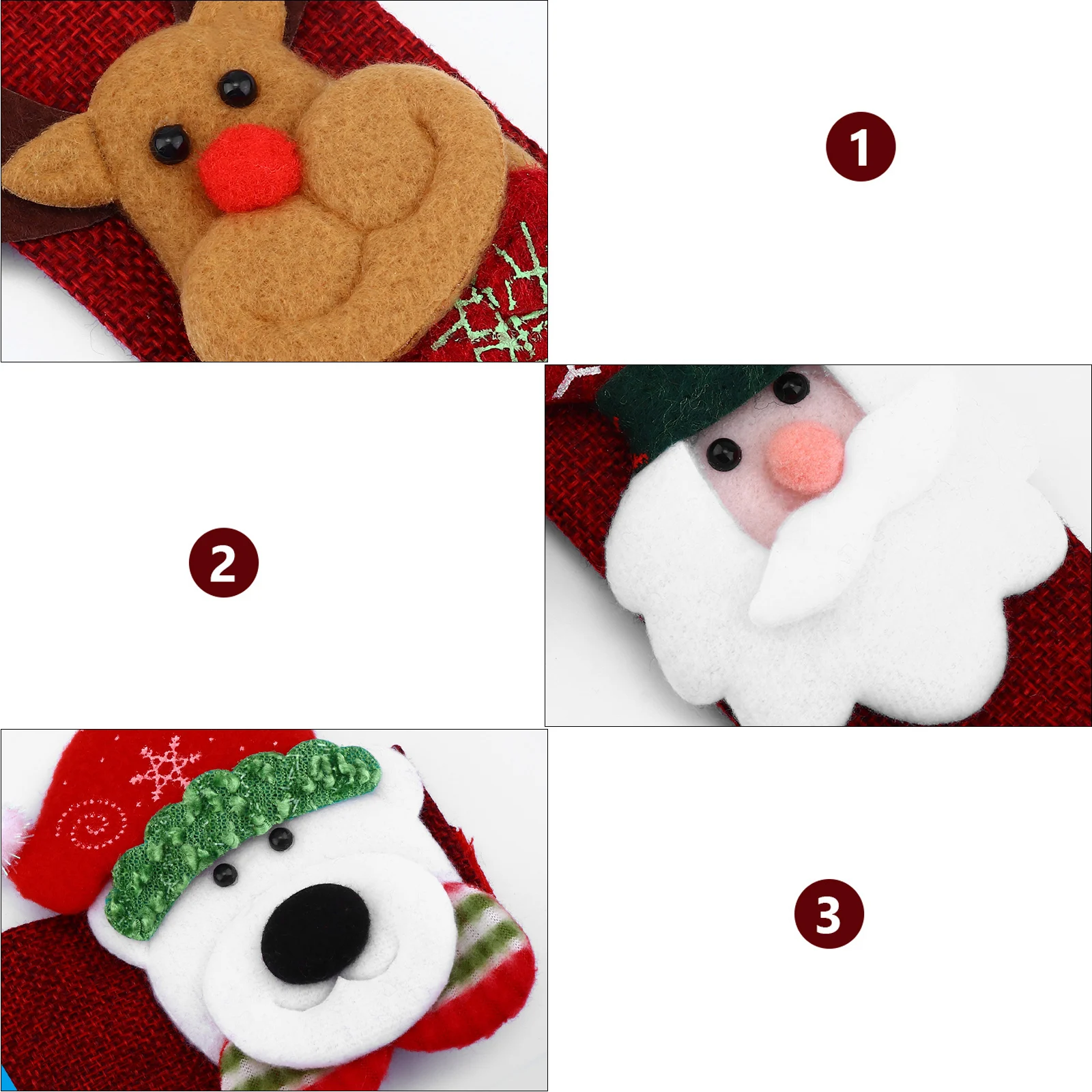 

4pcs Christmas Fridge Gloves Set Santa Bear Snowman Reindeer Pattern Kitchen Appliance Handle Case For Refrigerator Microwave