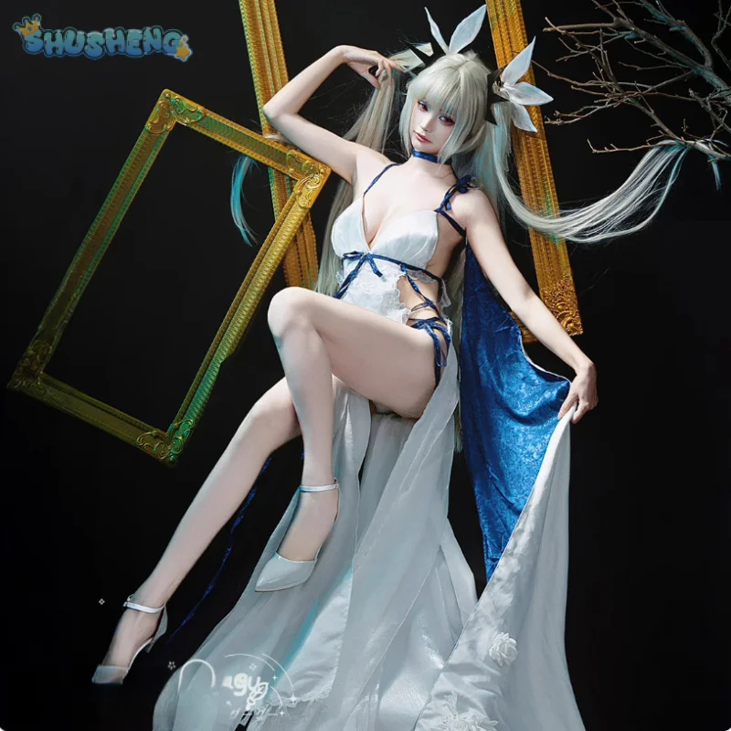 

Anime HMS Formidable Azur Lane Cosplay Costume Halloween Carnival Gorgeous Wedding Dress Wig Props Accessories Uniform Woman Set