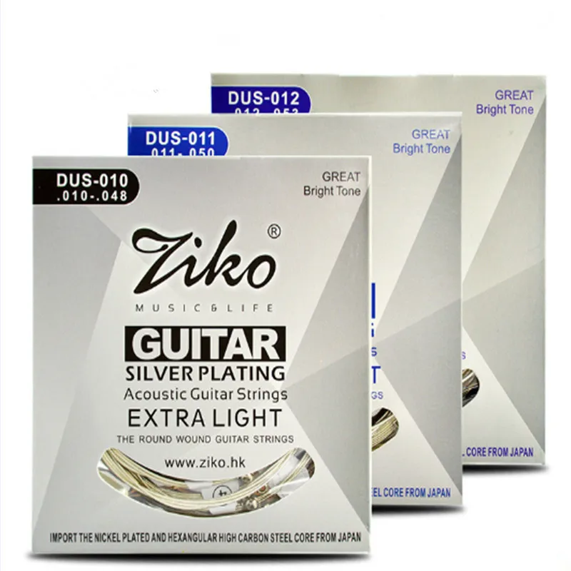 

Ziko Acoustic Guitar Strings Silver Cocating Long Lasting Warm Rich Bright Sound Strings For Guitar Accessories