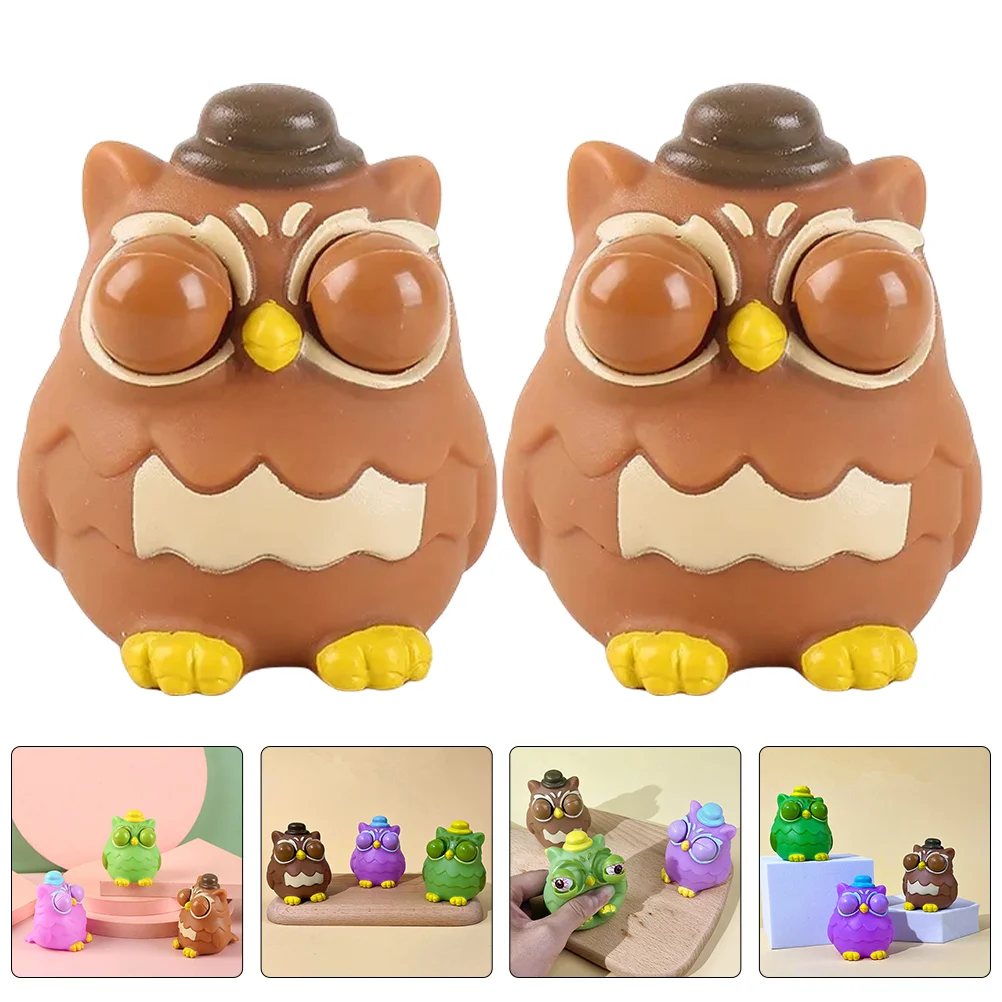 3 Pcs Pinch Music Squeeze Toys Cartoon Pressure Relief Stress Reliever Cute Compact Eye Popping Funny Party Favors Child