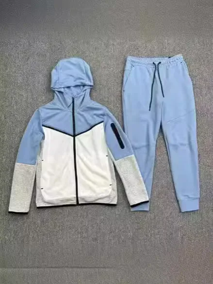 Men's Knitted Sportswear Training Hoodie Set Windproof Classic Series Long Sleeve Cotton Spring Autumn Casual Style Two-Piece...