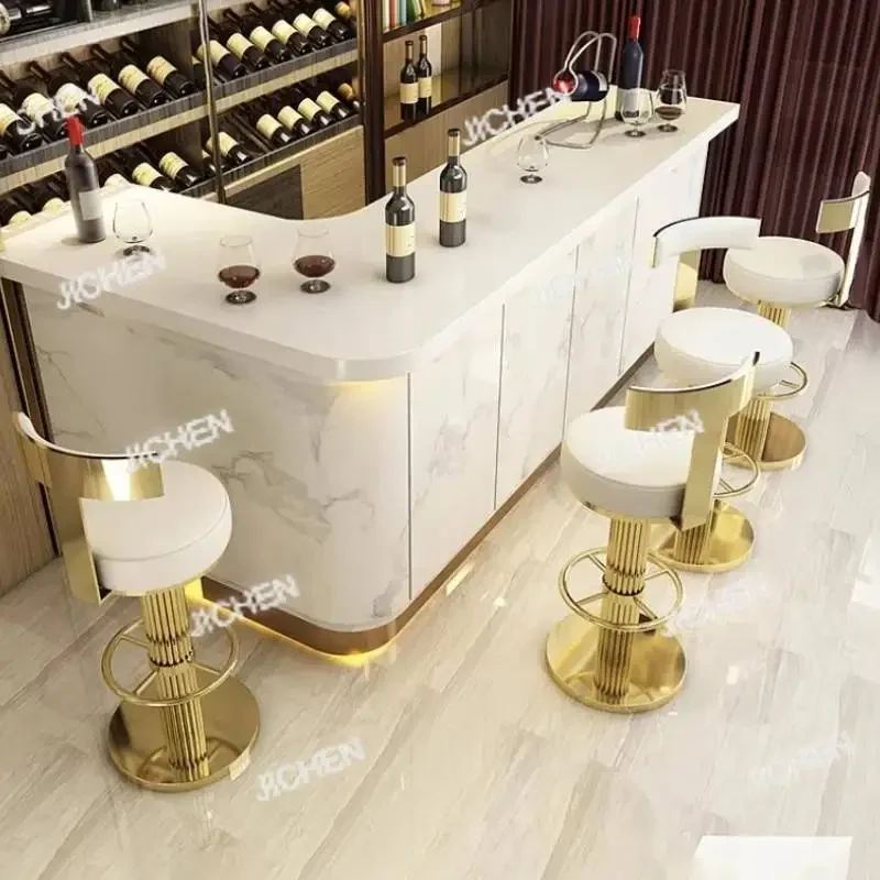 HY Taburetes de Bar de altura ajustable, taburetes de Bar baratos dorados y blancos giratorios de cocina, reposabrazos Industrial moderno, Banqueta, muebles de alta gama