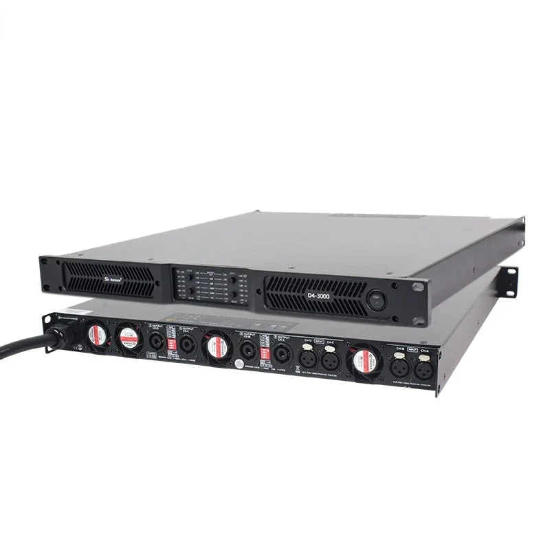 

D4-3000 90V-240V Pa Stage Equipment Outdoor Professional Audio Digital Class D 2 Ohms Stable 4 Channel Public Address Amplifier