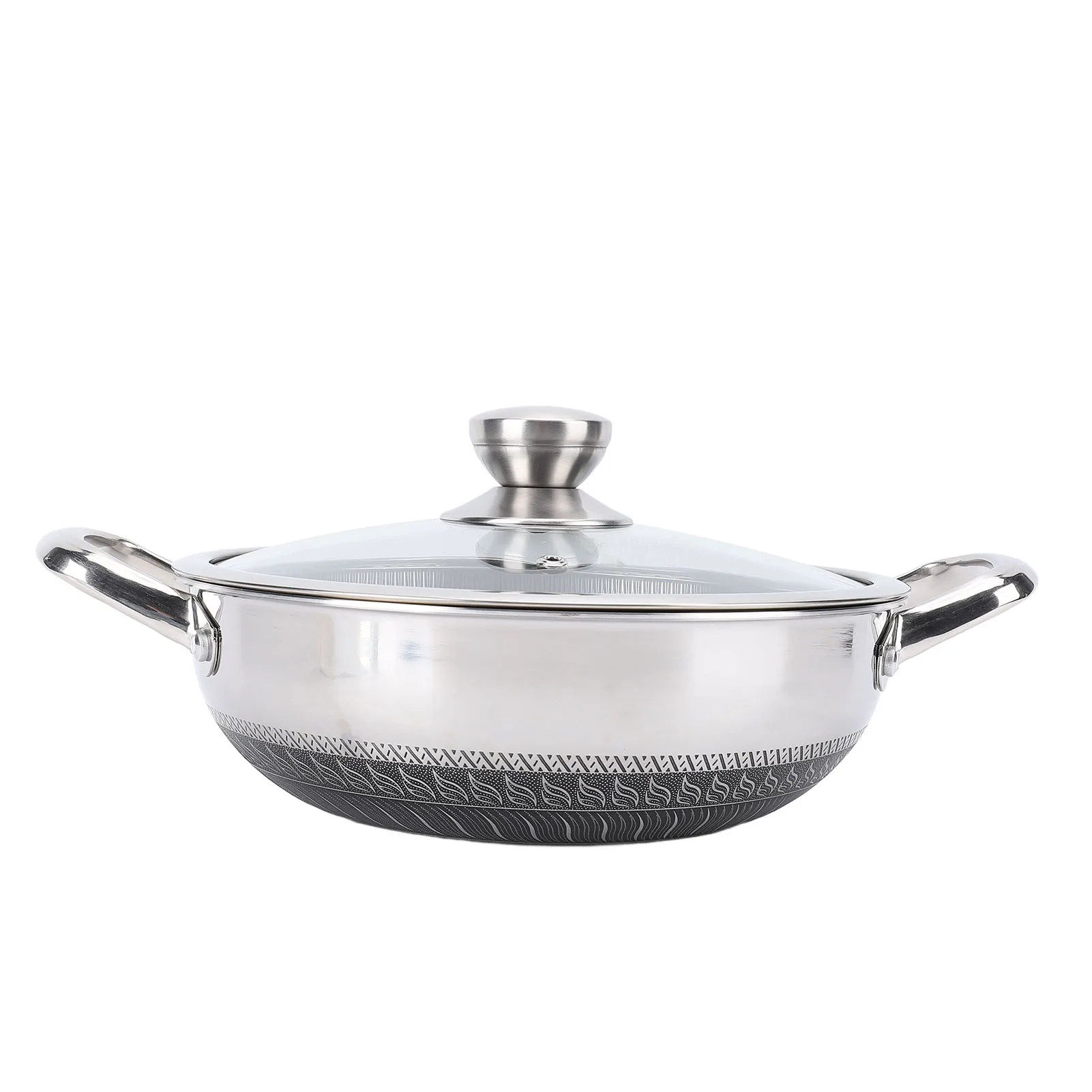 

Сковорода с антипригарным покрытием Сковорода из нержавеющей стали Сотовая плита Легкое освобождение пищевых продуктов Быстрый ровный нагрев с крышкой для индукционной плиты