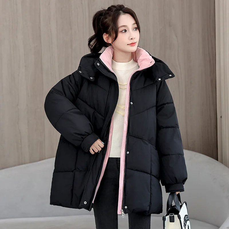 

Explosions Down Cotton Jacket Women Parkas Winter New Warm Cotton Padded Coat Korean Outwear Long Fashion Hooded Outcoat Female