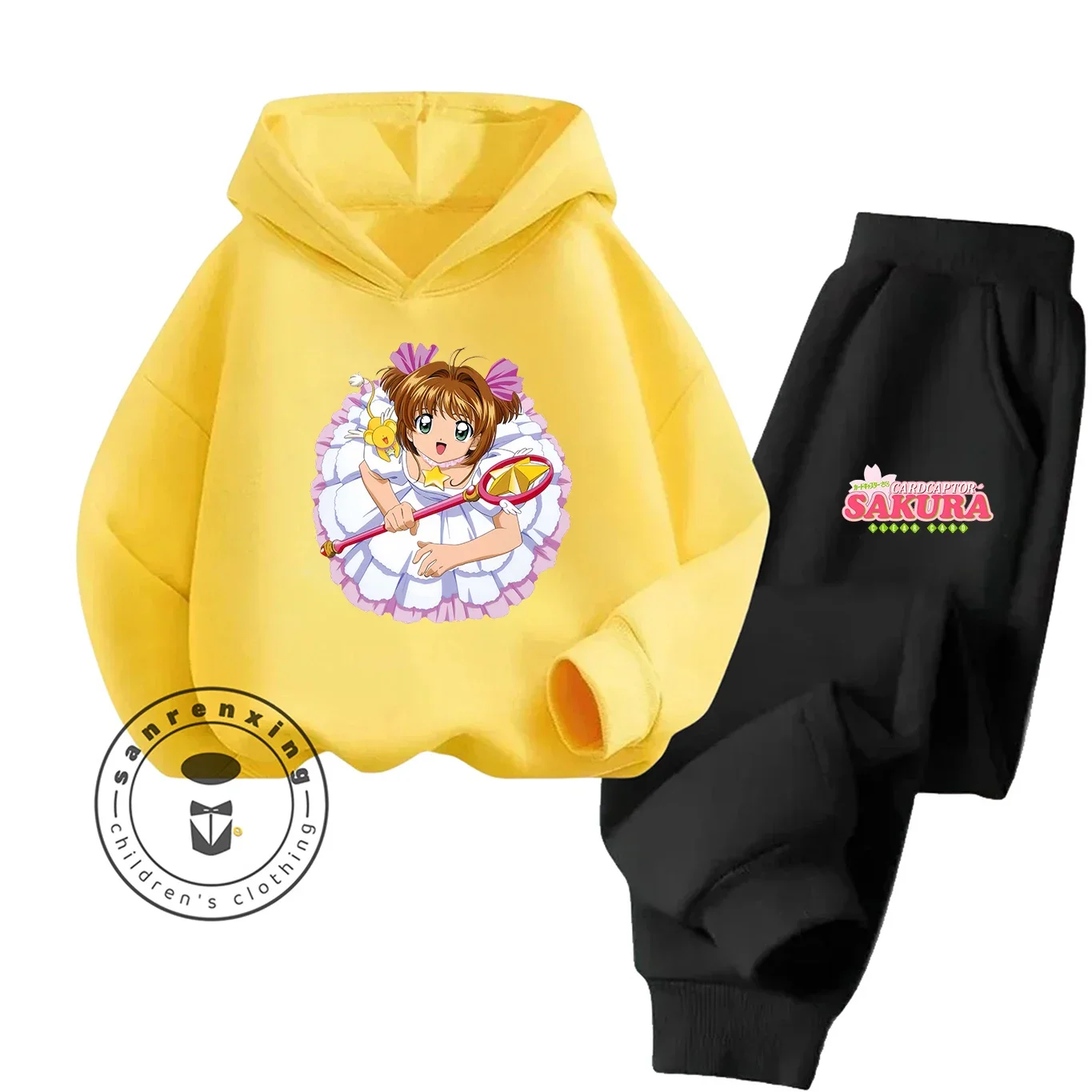 

Осенний детский костюм с капюшоном и брючным принтом LI SYAORAN, комплект из 2 предметов, одежда с героями мультфильмов для мальчиков и девочек, повседневный спортивный костюм