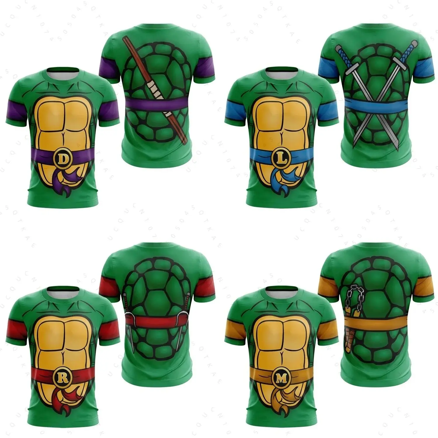 Ninja Turtles Four Brothers Role Playing Men's tracksuit Men's Sportswear Children/Adults Breathable Loose Plus Size T-shirt