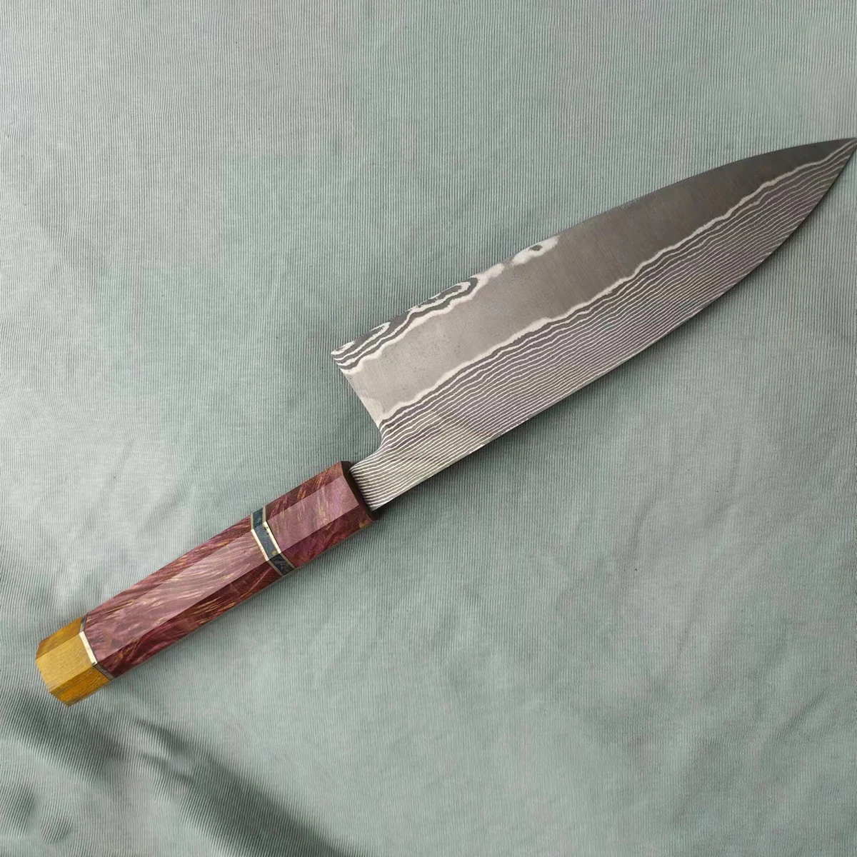 Handmade Kitchen Knife Single-edged Damascus Steel Blade Sharp Chefs Cleaver Sashimi Meat Slicing Sushi Deba Knife Random Handle