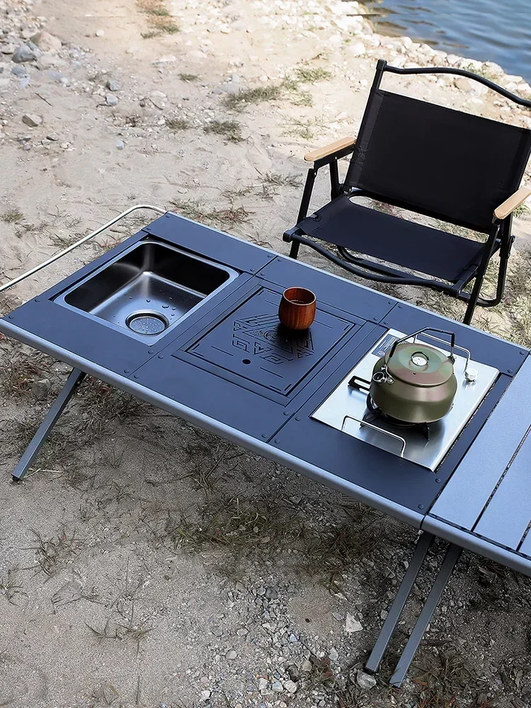 

Outdoor camping foldable table Chicken rolls table travel barbecue aluminum alloy ultra lightweight portable picnic