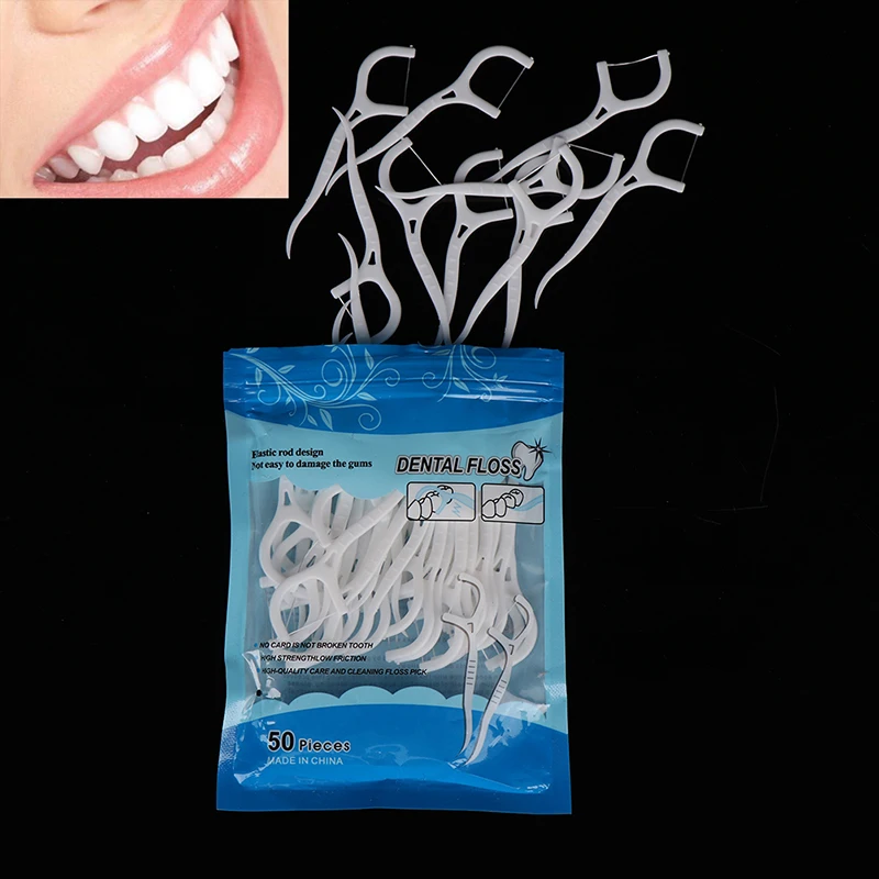 Flosser dental descartável, Escova Interdental Palitos, Limpeza dos dentes, Cuidados Pessoais Dentes, 100Pcs