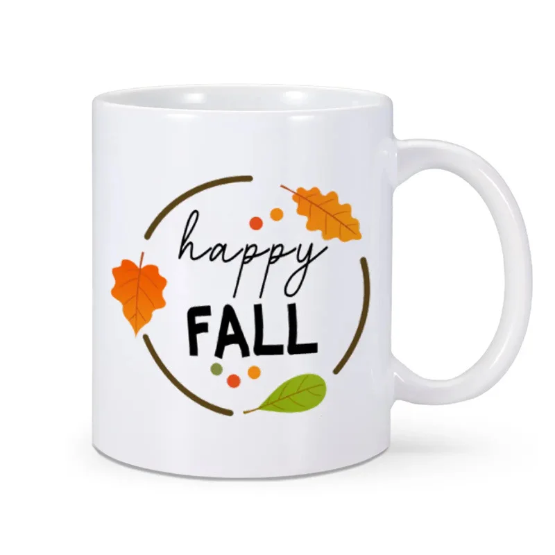 Europe, America step into Thanksgiving mug hello autumn pumpkin ceramic coffee cup loose friends family gift cup