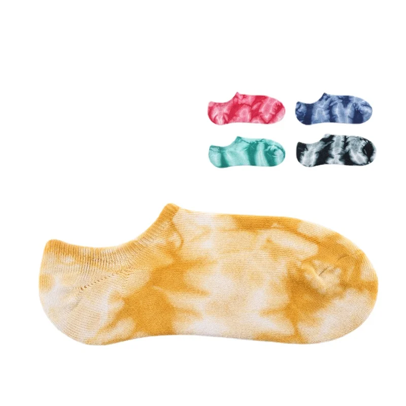 5 Pairs Men & Women Socks Breathable Sports Outdoor Camouflage Socks Solid Color Boat Socks Comfortable Cotton Ankle Socks Blend