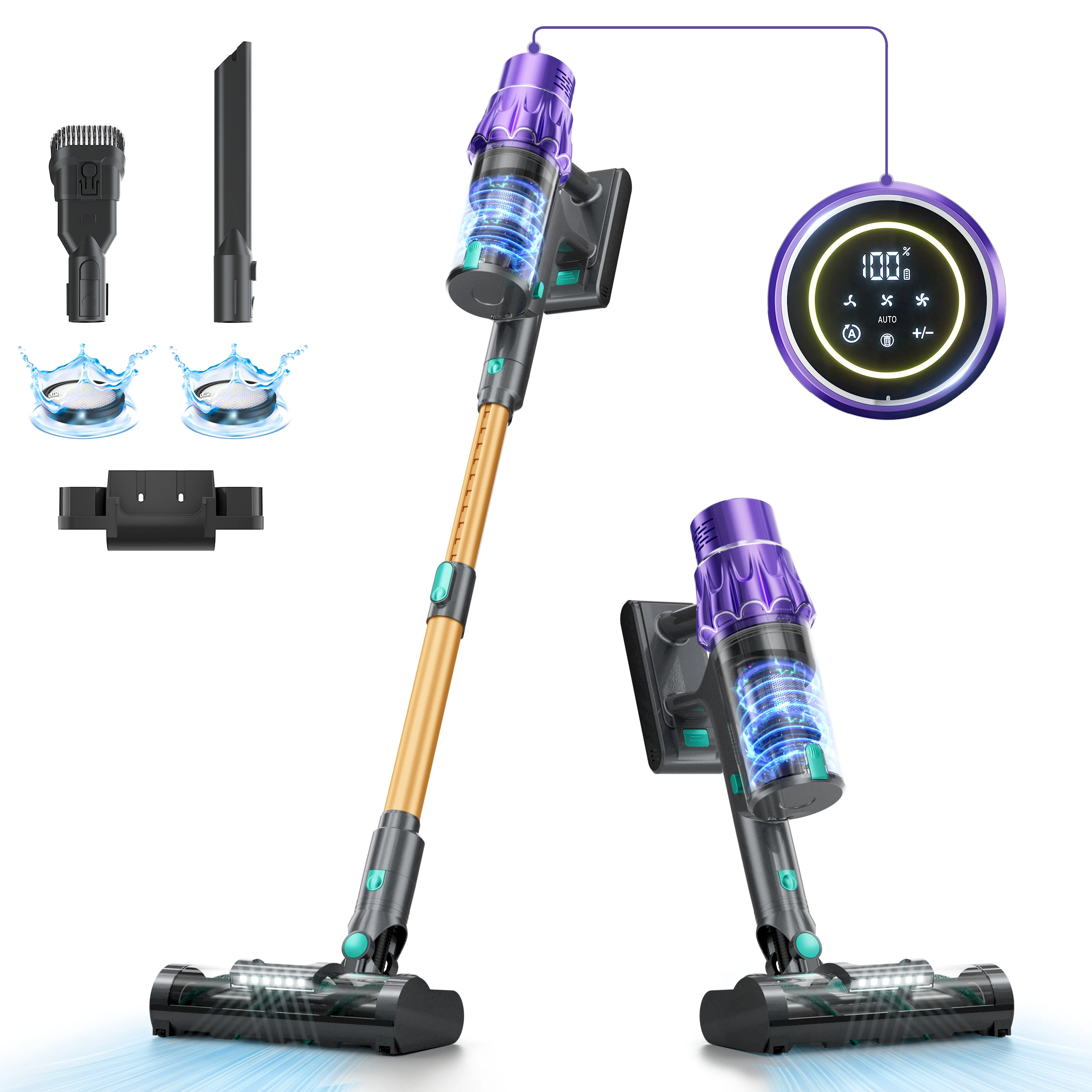 Household Rechargeable Cordless Powerful 45Kpa Suction Wireless Portable Vacuum Floor Cleaner For Home Pet