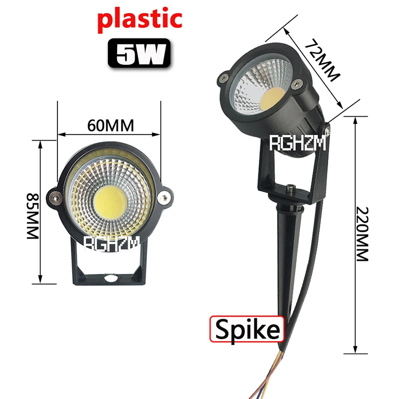 Imagem -03 - Cob Levou Lâmpada para Gramado do Jardim Luz ao ar Livre Pico Impermeável Luz da Paisagem Novo Estilo Pcs 220v 110v 12v 5w 10w