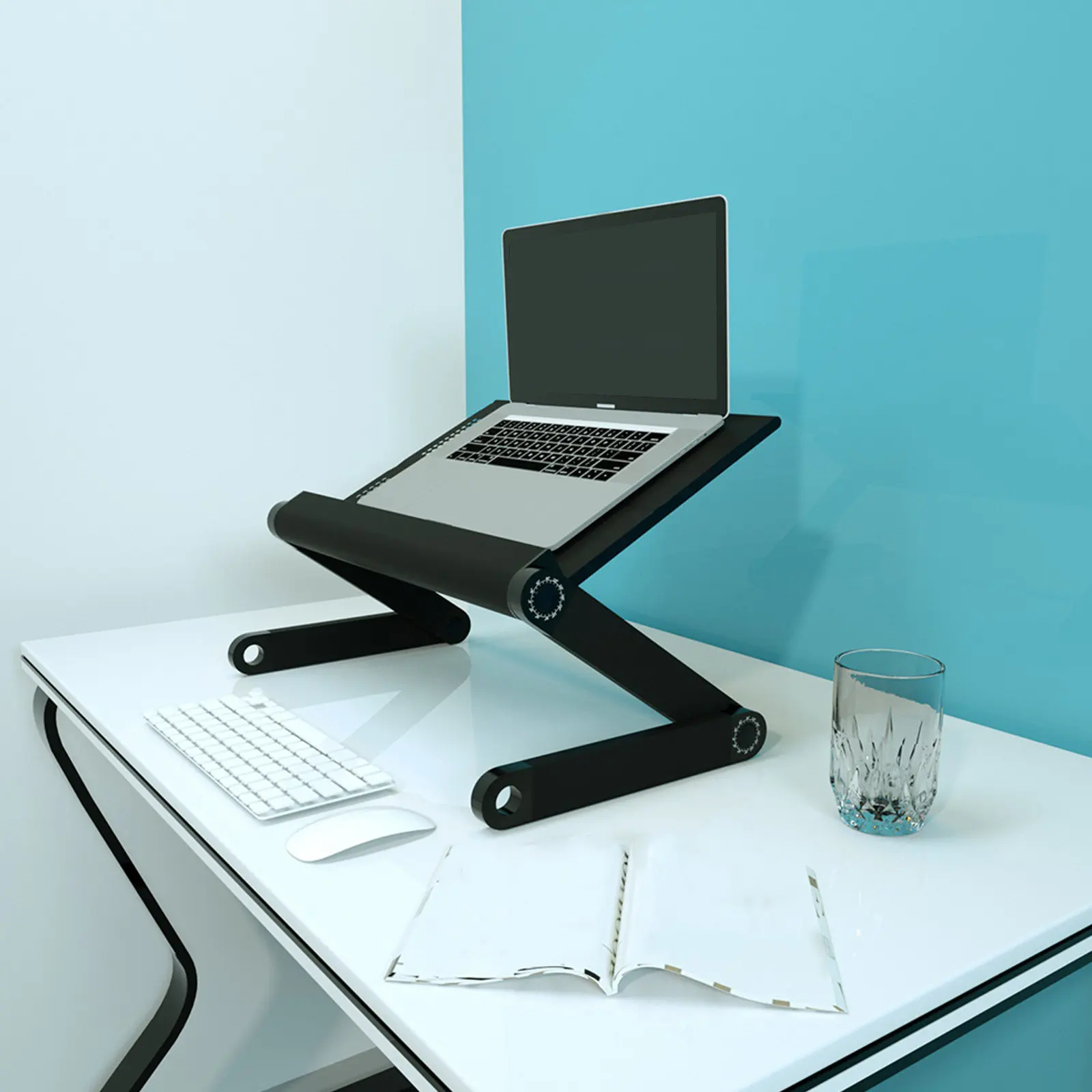 

Foldable Bed Laptop Desk Ergonomic Metal Laptop Table Adjustable Heat Dissipation Folding Study Table for Home Office Dormitory