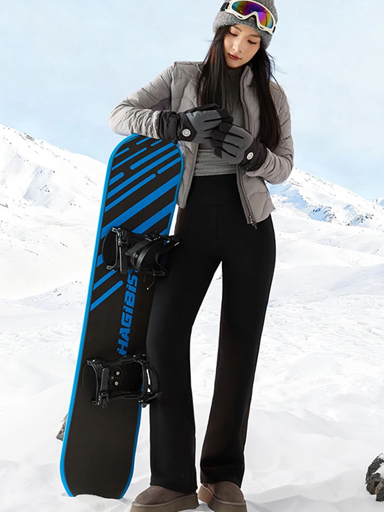 Spodnie damskie 2025, model Ark, spodnie do jogi, wysoki stan, ocieplane, z prostymi nogawkami, kolor mleczny, modelujące pośladki.