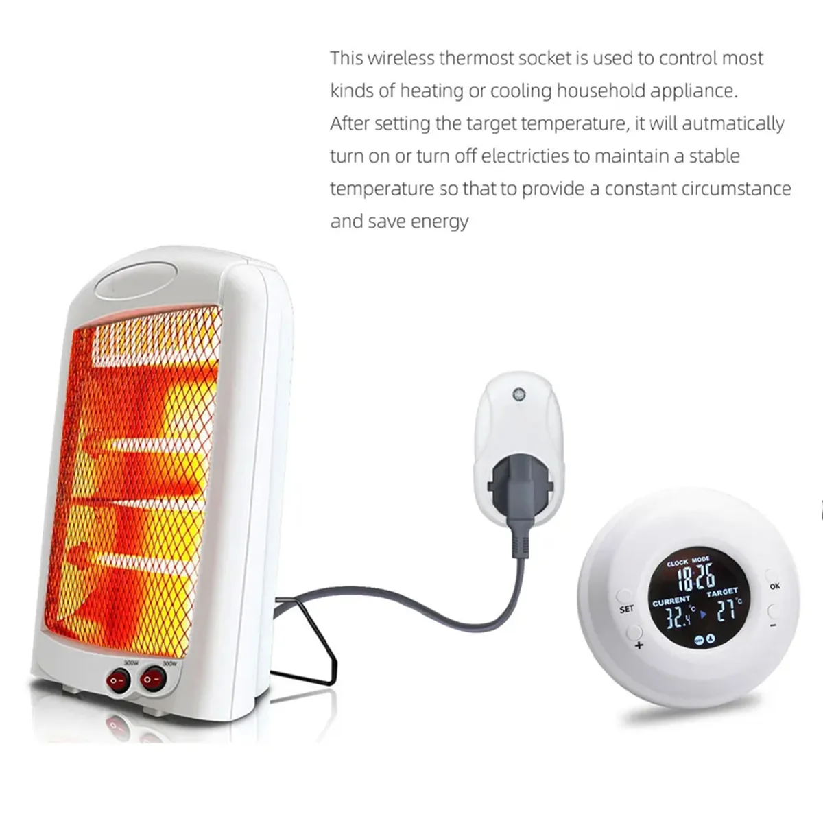 

ATS-Temperature Controller Thermostat for Floor Chauffage Wireless Thermostatic Heating Thermostat Digital EU