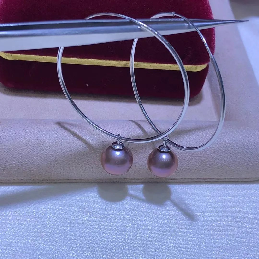 Wholesale S925 Sterling Silver Earrings Mount Findings Settings Base Mounting Parts Accessory for 9-10mm Pearls 5 pairs/lot