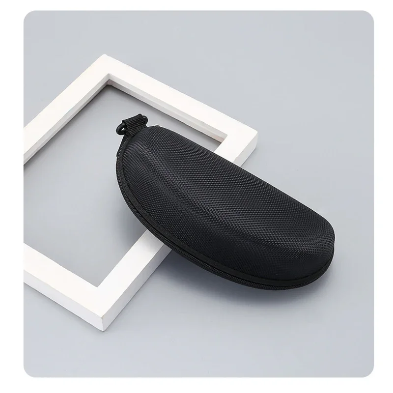 Custodia per occhiali da sole con bordo grande in tessuto Oxford nero da lavoro con cerniera Custodia per occhiali Scatola Accessori Scatola per occhiali alla moda