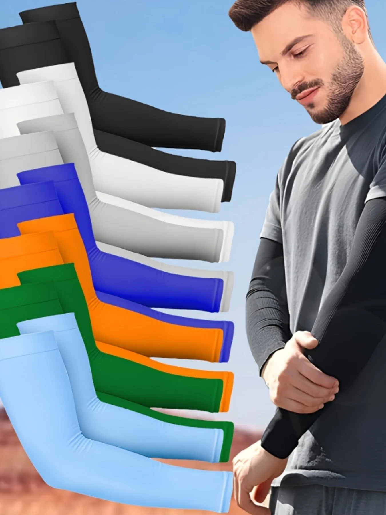 AliExpress NONE 7 Pairs of Summer Sunshade Sleeves for Men and Women, Outdoor Cycling and Driving, Sunshade Arm Sleeves