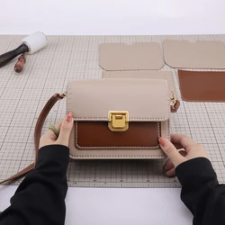 1Set DIY PU Leather fashion shoulder messenger bag Hand Sewing Leather Semi-finished Material Accessories