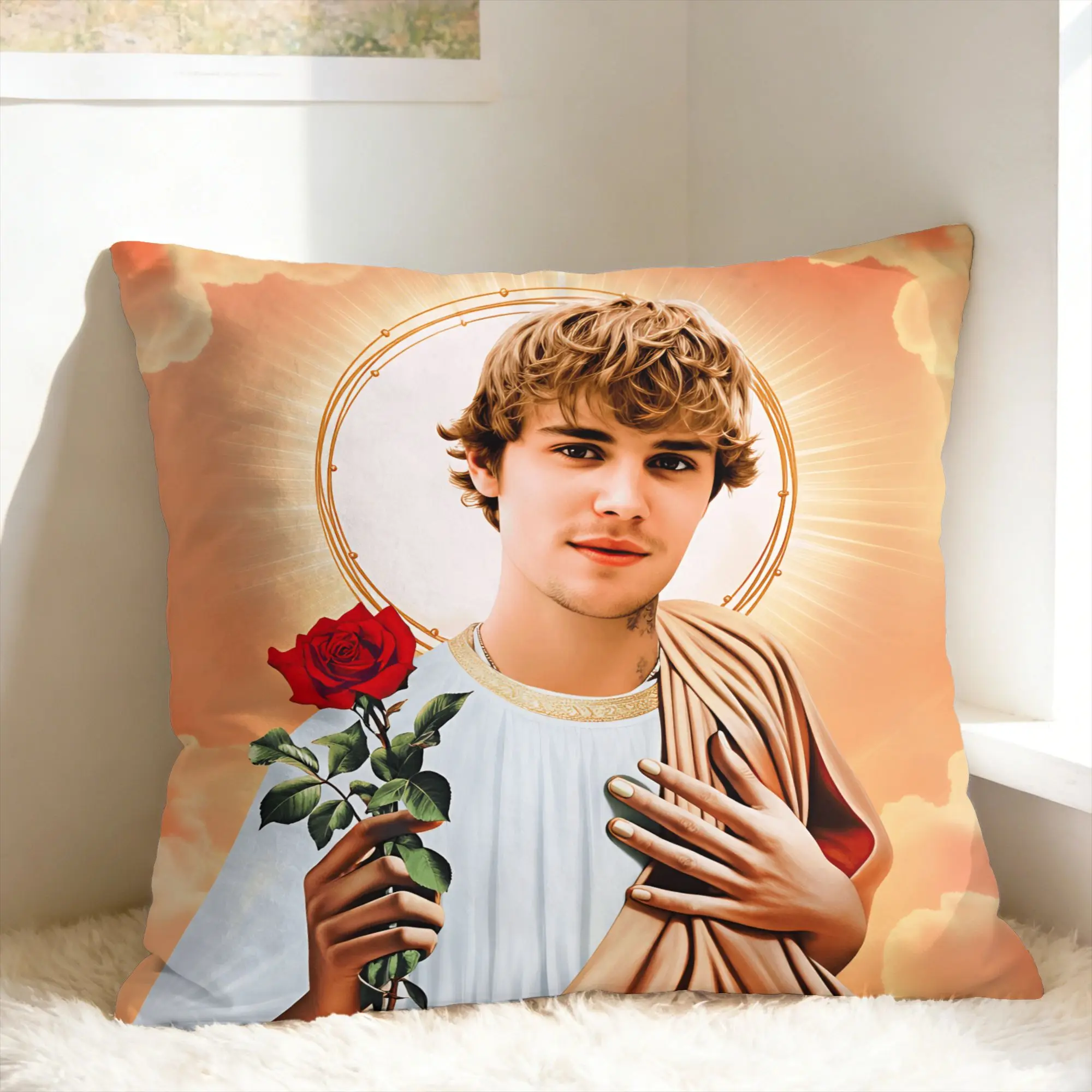 Pillow Cover J-JustinS B-Bieber saint Novelty Pillow Case For Sofa Couch Bed Living Room Pillowcases