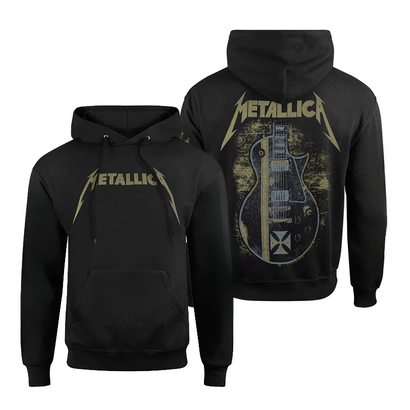 Angesagtes Herbst-Winter Metallica Rock Band "King of Metal" Dark-Themed American High Street Kapuzenpullover für Herren – Detail 3