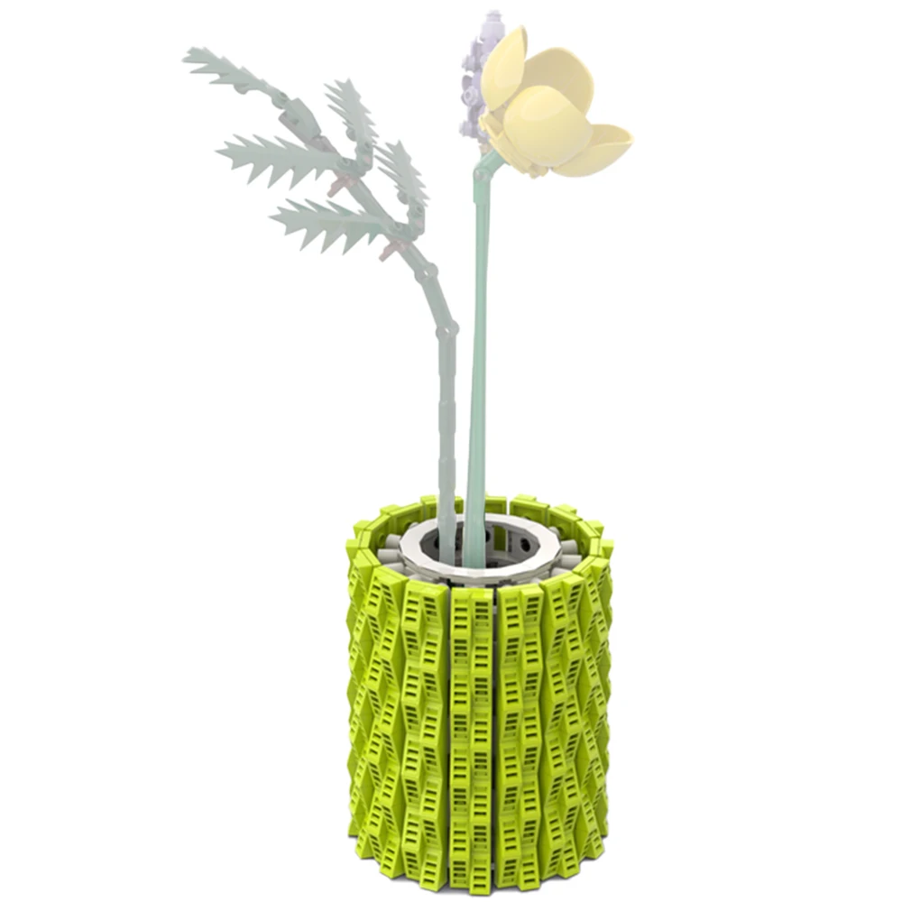 

Gobricks MOC Round Green Flower Vase Model Building Blocks Classic ALLANS VASE! Bricks Toy For Childrens Girls Birthday Gift