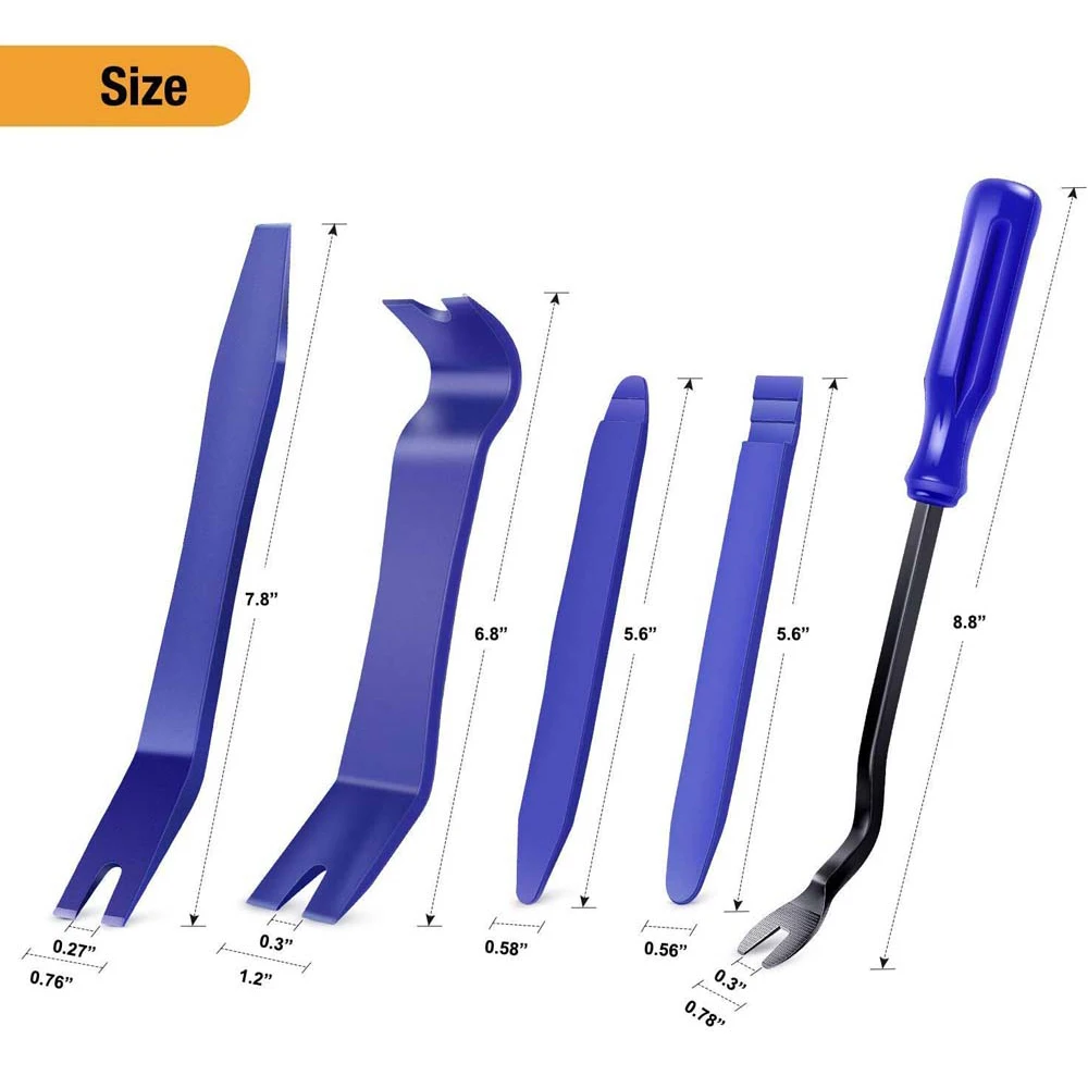 5/6-teiliges Auto-Verkleidungs-Demontagewerkzeug-Set, kratzfreies Hebelwerkzeug-Set für Autotür-Clips, Verkleidungen und Armaturenbrett-Reparatur – Detail 20