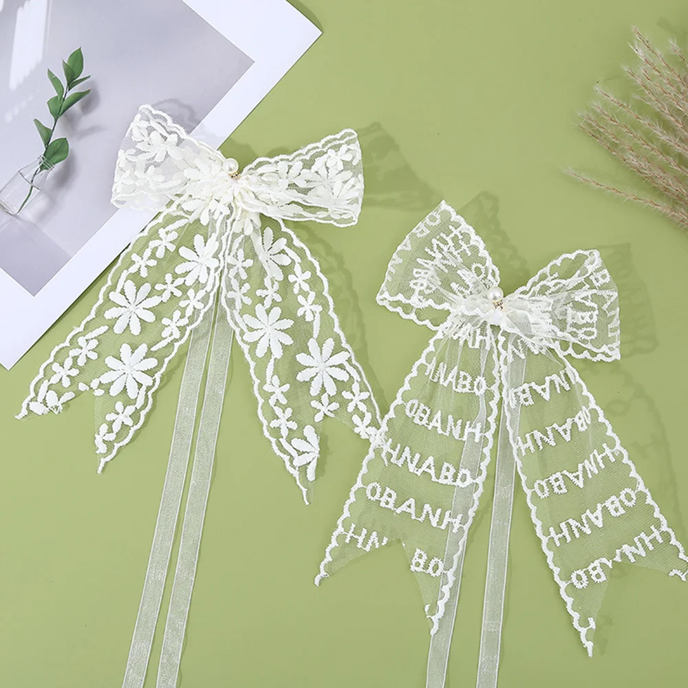 2Pcs/set Lace Bow-knot Bow Curtain Tieback Clip Tied Belt Adjustable Curtain Strap simple exquisite Window Curtain Buckles