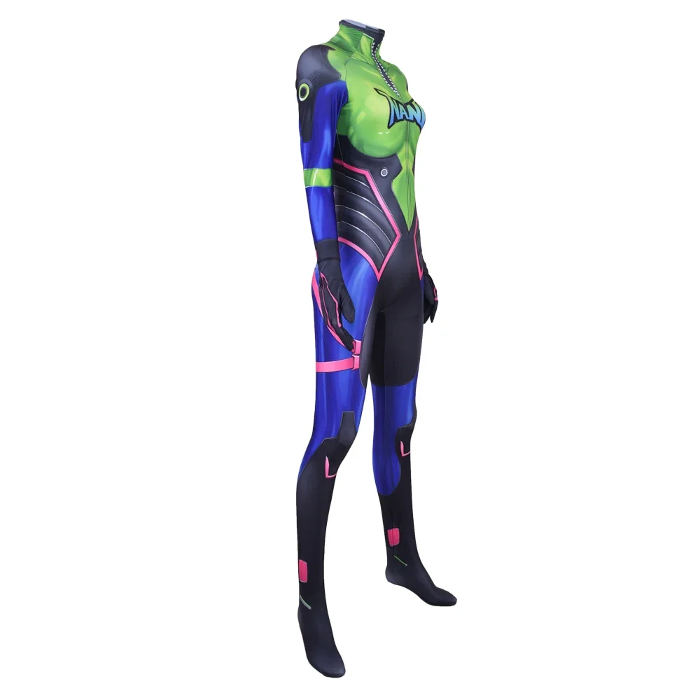 Costume de cosplay d'Halloween D.Va CharacterCola Skin, Harley DVA Game Smile Hero Catsuit, Zentai imbibé, Adultes et enfants, Costume de batterie, Nouveau