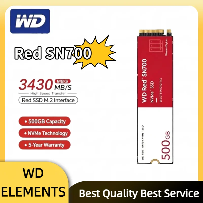 For Western Digital Red SN700 NAS Special M.2 NVMe SSD Reliable Disk 500G 1TB 2TB For Home Enterprise Network Storage
