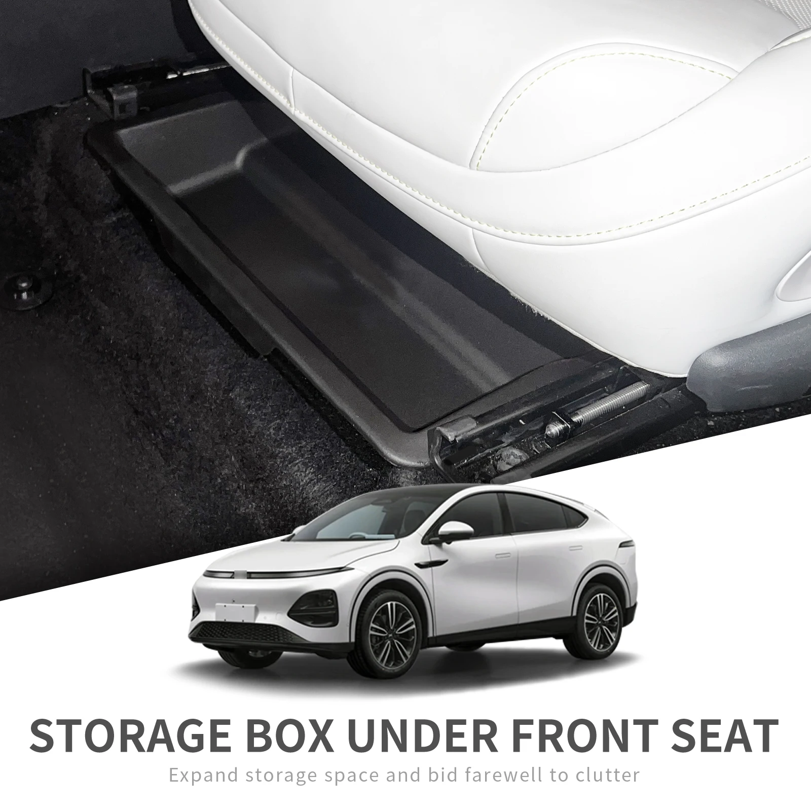 for Xpeng G6 2023 2024 Car Storage Box Under Seat Drawer Type Organizer Storage Box Case Interior Accessories