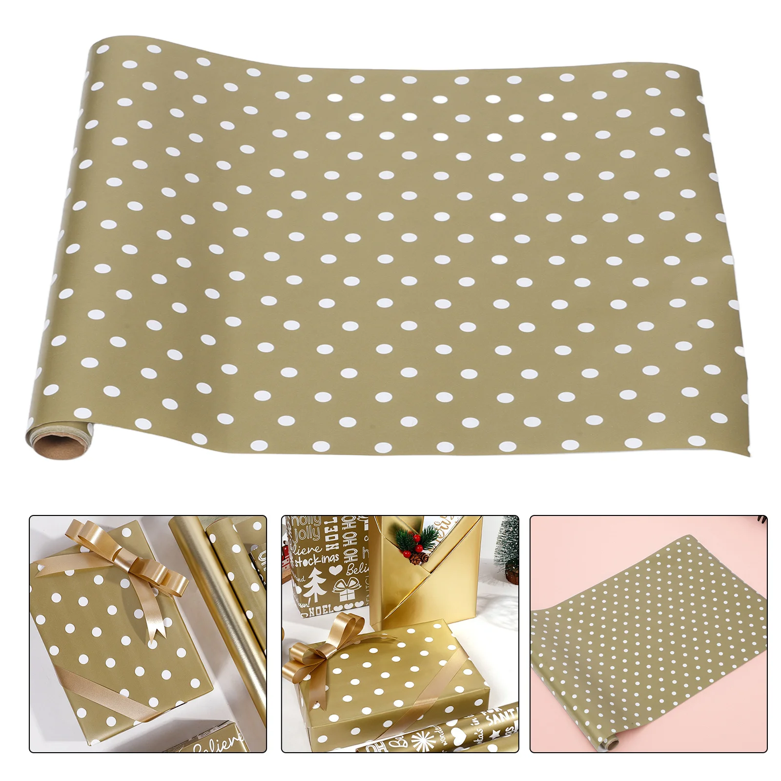 

1 Roll Gift Wrapping Paper Reversible Minimalist Dots for Birthday Wedding Holiday Shower Party Present Packaging Decor