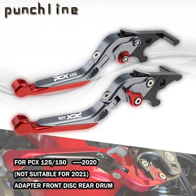 

Fit For PCX 125 2020 Folding Extendable Brake Clutch Levers For PCX125 Motorcycle Parts Handles Set Adapter Front Disc Rear Drum