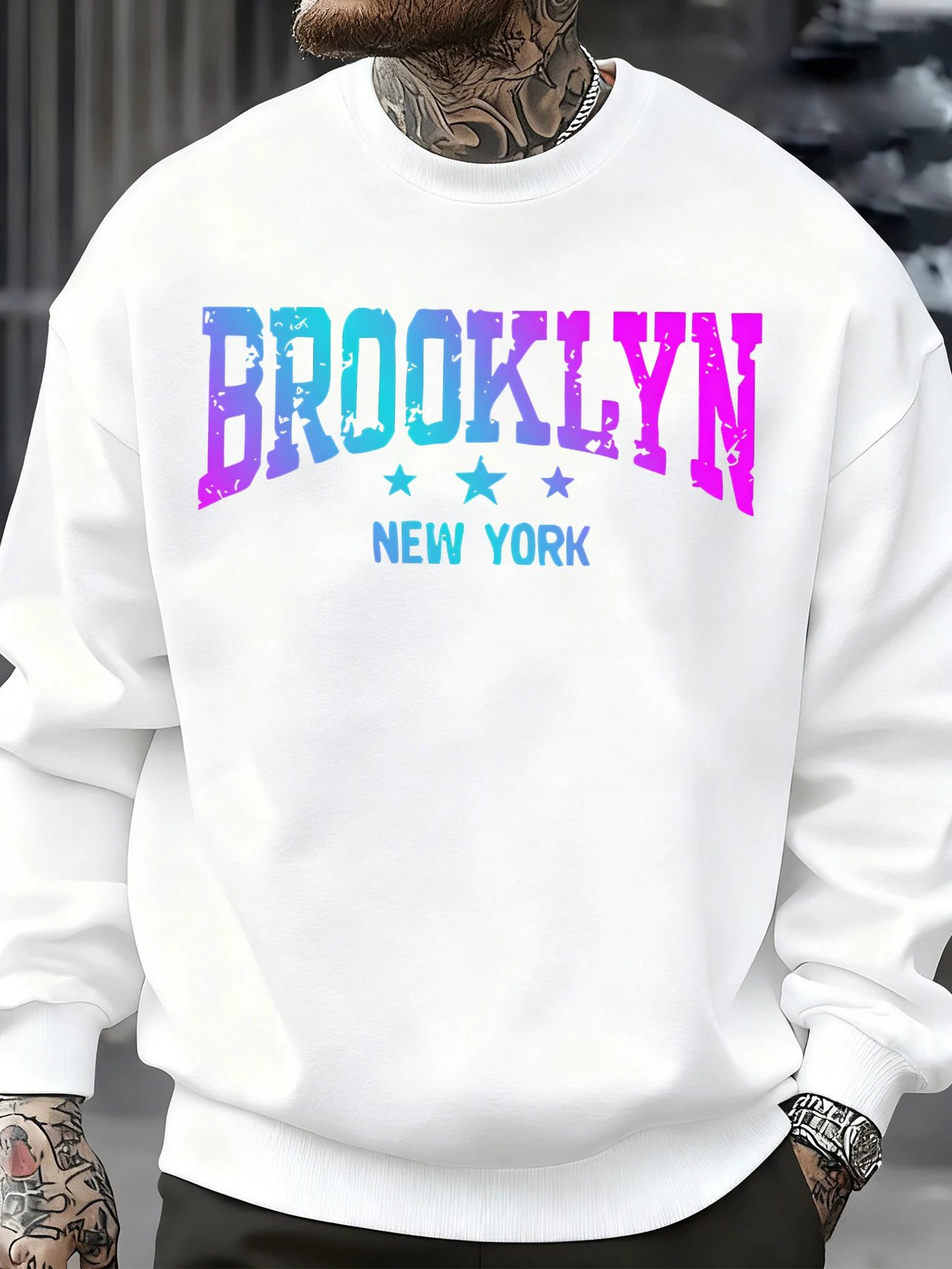 بروكلين نيويورك رسالة مطبوعة الخريف الذكور البلوز الهيب هوب متعدد الألوان رياضية الصوف بلوزات على الموضة الشارع أنيق الملابس #1