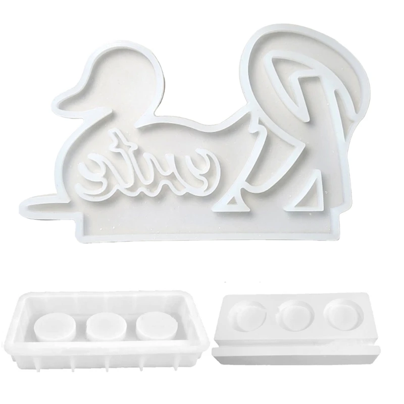 

Duck Holder Mold 3D Base Silicone Mould Gypsum Candlestick Crafting Moulds Jewelry Making Tool