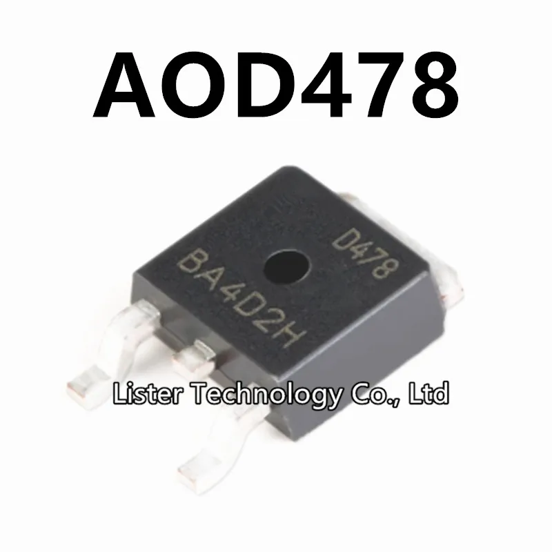 10~100PCS/lot New AOD478 TO-252 Marking:D478 100V 11A N-channel MOS MOSFET Field Effect Transistor TO252 SMD