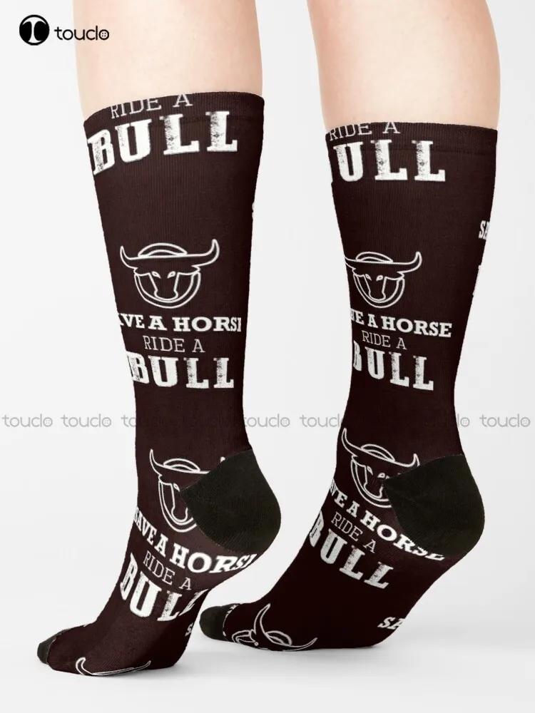 

Save A Horse Ride A Bull Riding Gift Design Socks Women Halloween Socks Unisex Adult Teen Youth Socks 360° Digital Print Gift