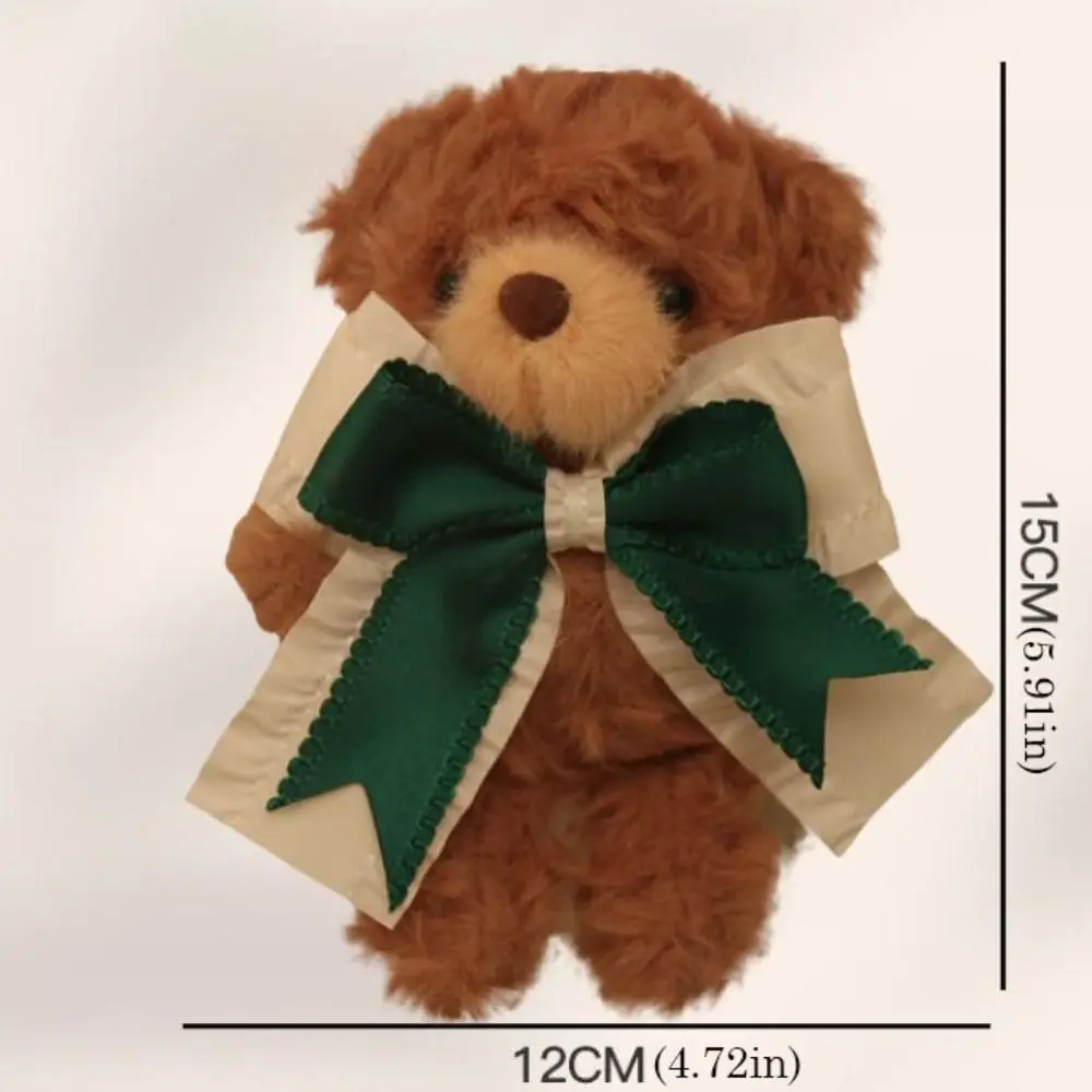 Criativo pp algodão bowknot urso brinquedo de pelúcia fofo macio pequeno urso chaveiro confortável ins urso saco pingente decoração para casa