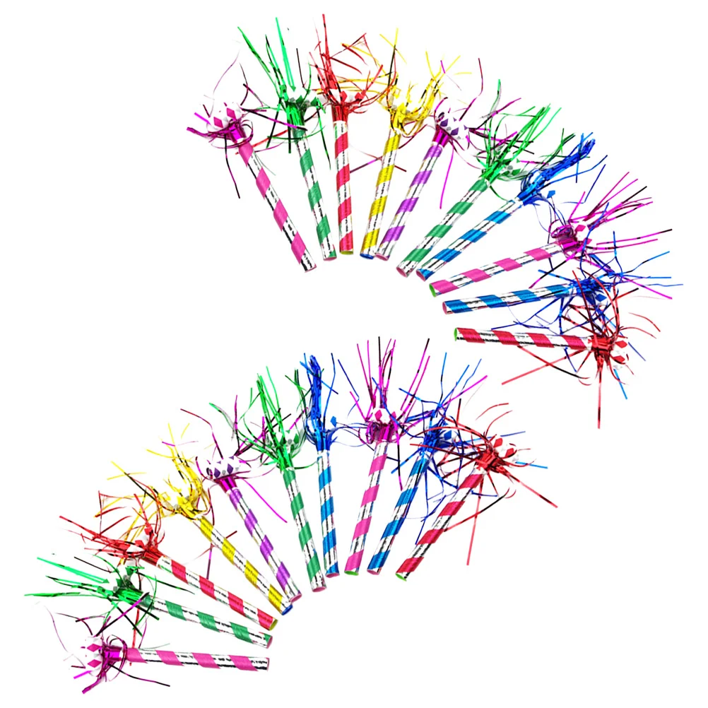 20pcs Party Blowers Noisemakers Bright Color Birthday Festive Musical Party Props Celebration Favors